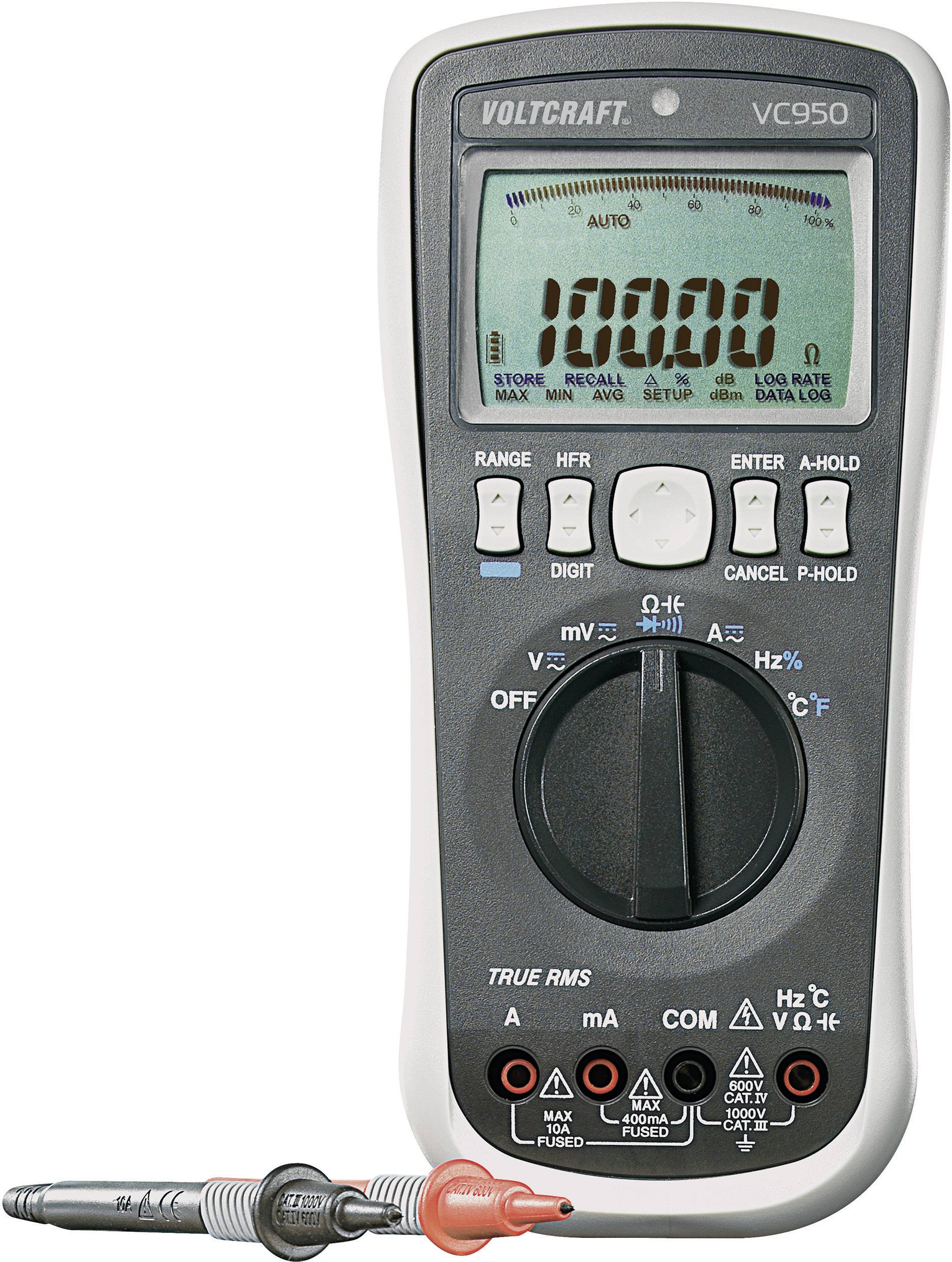 VOLTCRAFT VC950 Hand-Multimeter digital Datenlogger CAT III 1000 V, CAT IV 600V Anzeige (Counts): 100000