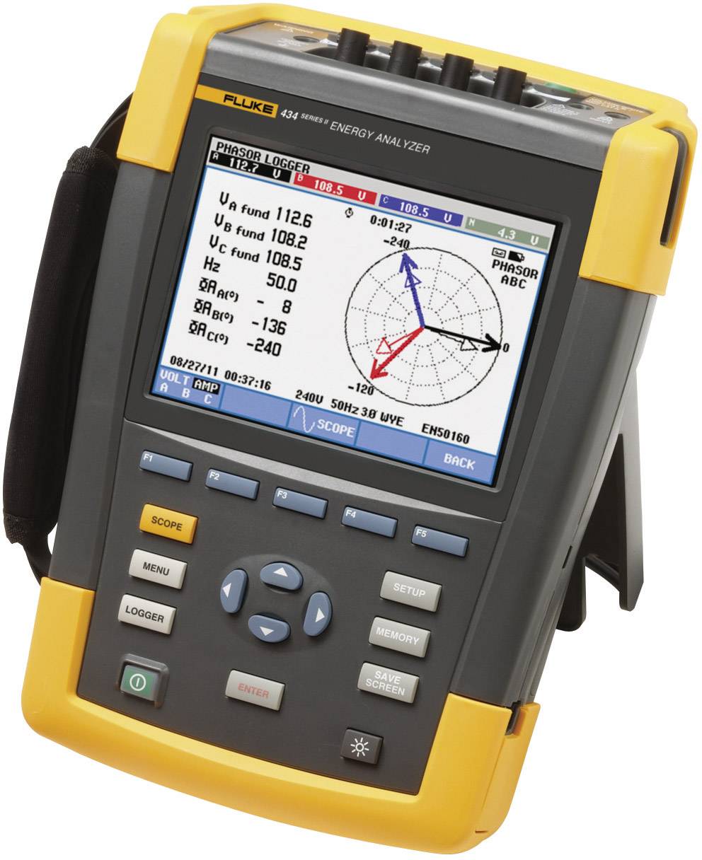 Fluke 434-II Netz-Analysegerät 3phasig inkl. Stromzangen, mit Loggerfunktion