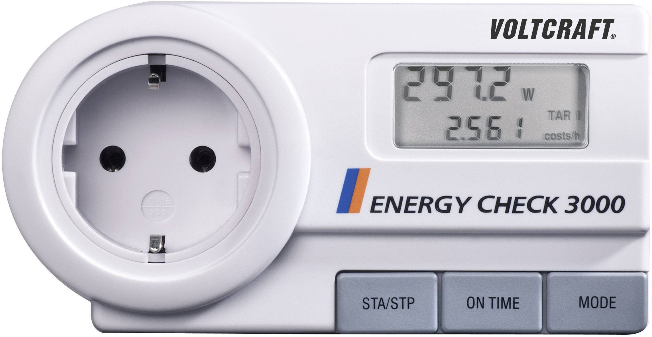 VOLTCRAFT Energy Check 3000 Energiekosten-Messgerät, Speicherfunktion mit Langzeitüberwachung LCD 0,001 - 9999 kWh 2376h