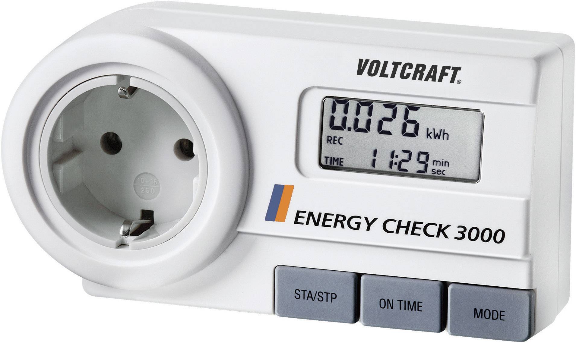 VOLTCRAFT Energy Check 3000 Energiekosten-Messgerät, Speicherfunktion mit Langzeitüberwachung LCD 0,001 - 9999 kWh 2376h