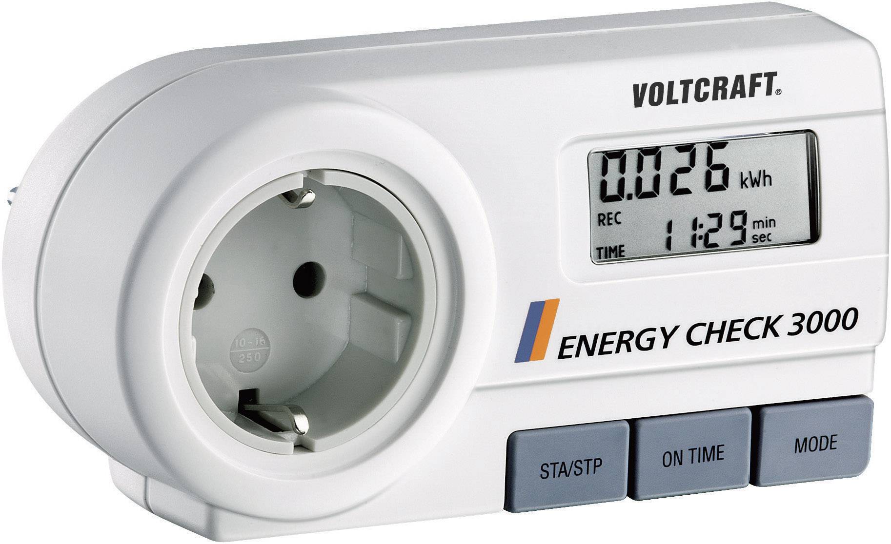 VOLTCRAFT Energy Check 3000 Energiekosten-Messgerät, Speicherfunktion mit Langzeitüberwachung LCD 0,001 - 9999 kWh 2376h