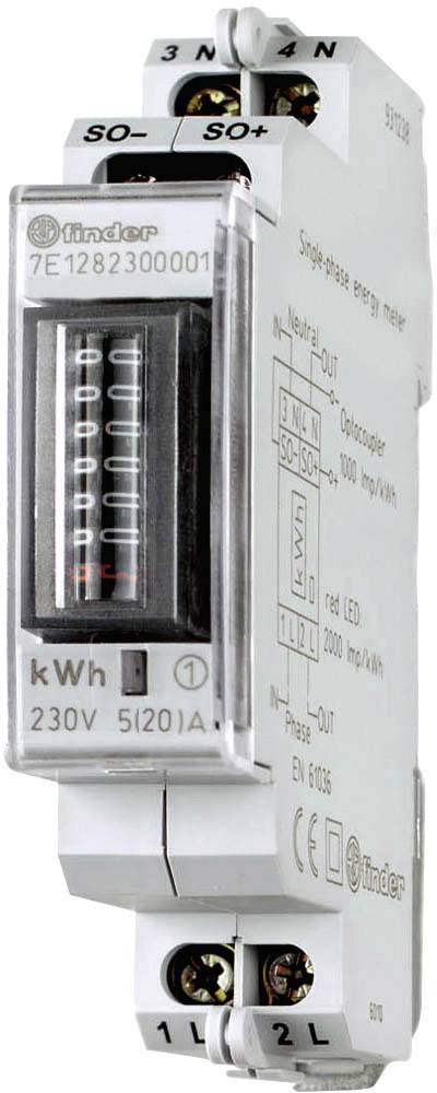 Finder 7E.12.8.230.0001 Wechselstromzähler mechanisch 25 A MID-konform: Nein 1 St.