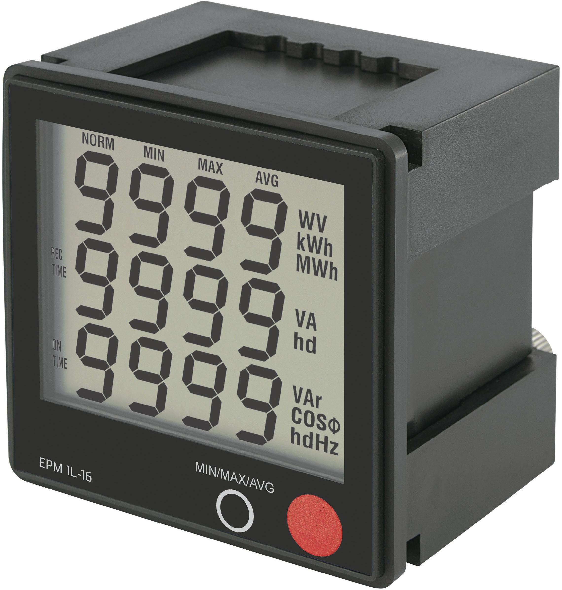 VOLTCRAFT EPM 1L-16 Digitales Einbaumessgerät Digitales Einbau-Messgerät EPM 1L-16 Spannung: 190 - 250 V/AC; Strom: 0 - 16 A