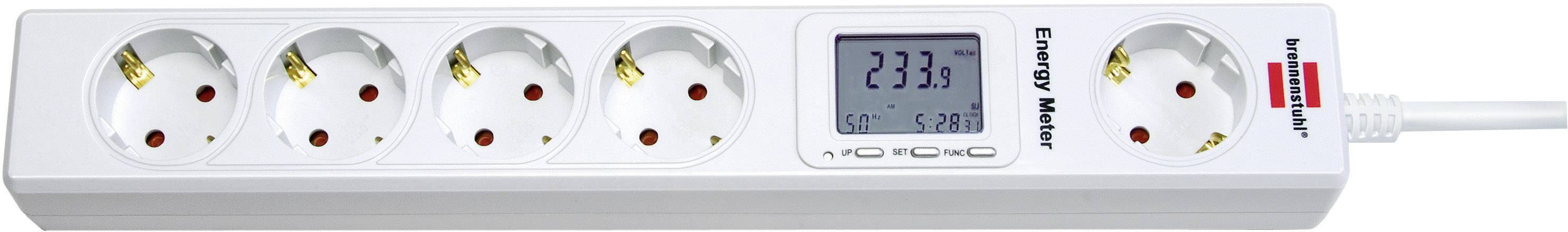 Brennenstuhl Eco-Line EM 235 Energiekosten-Messgerät grafische Darstellung, Stromtarif einstellbar, integrierter Pufferakku, inkl. Steckdosenleiste