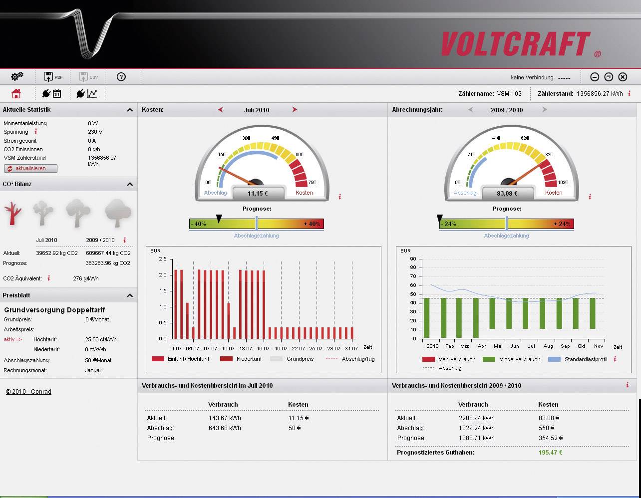 VOLTCRAFT® VSM-101 V2 Gateway für VSM-100 Smart-Metering-System mit USB-Funkstick und Software