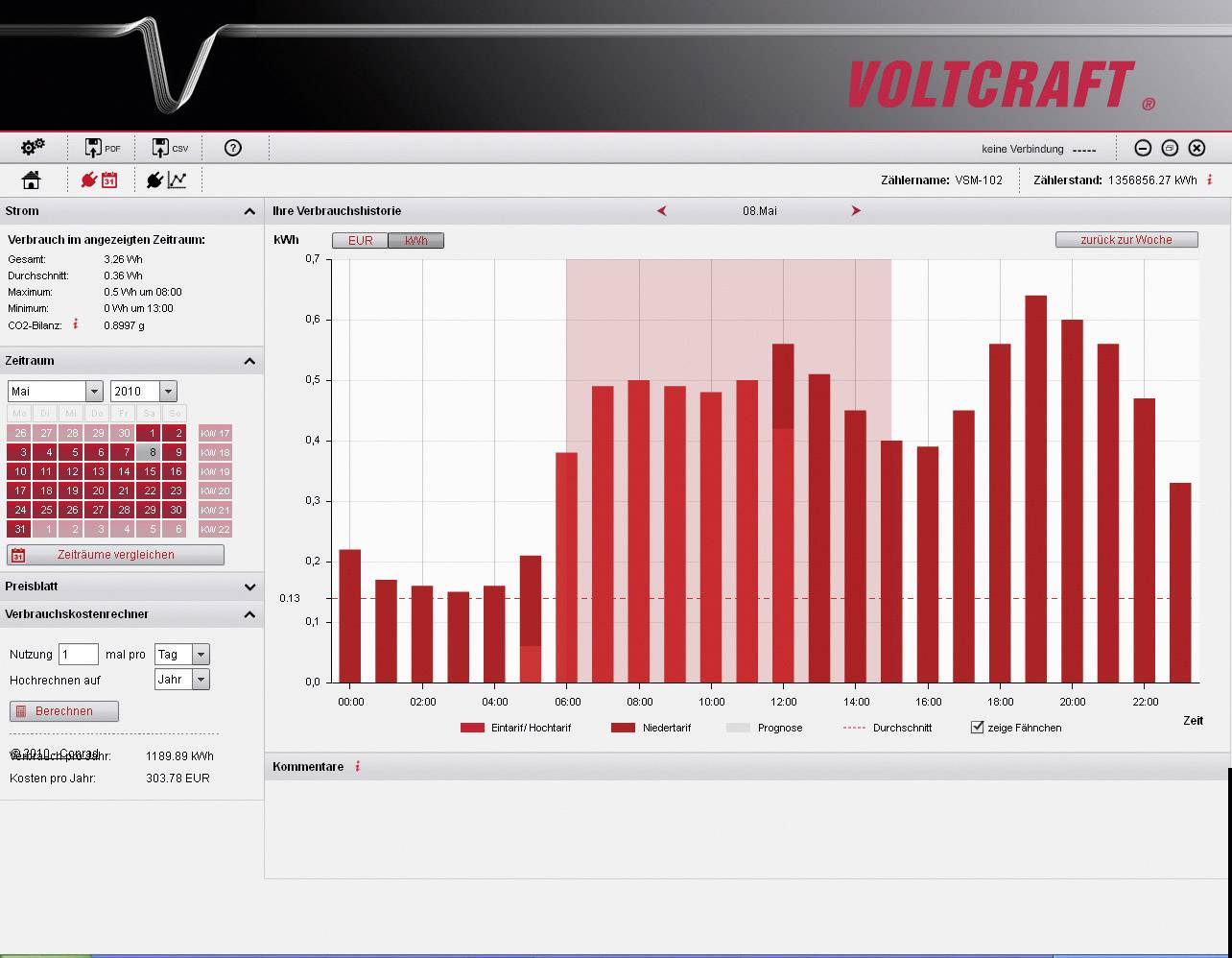VOLTCRAFT® VSM-101 V2 Gateway für VSM-100 Smart-Metering-System mit USB-Funkstick und Software