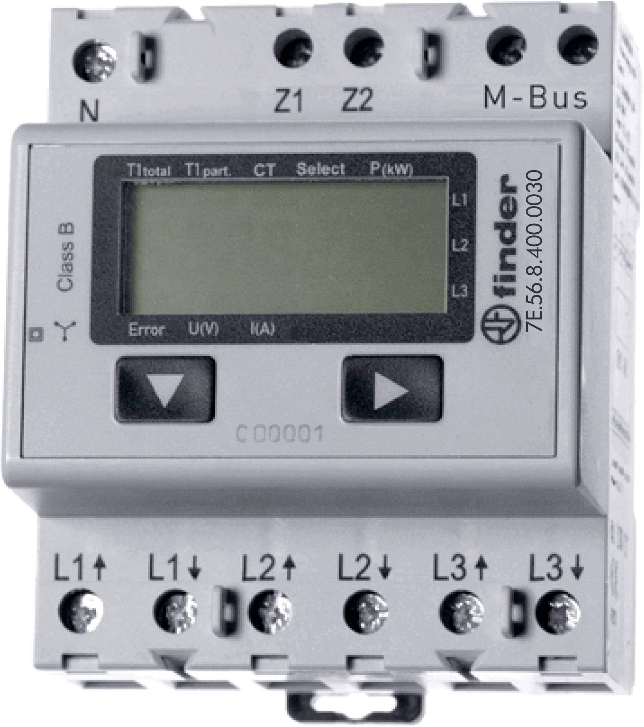 Finder 7E.56.8.400.0030 7E.56.8.400.0030 Drehstromzähler mit Wandleranschluss digital 5 A MID-konform: Ja 1 St.