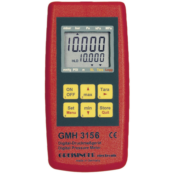 Greisinger GMH 3156 Druck-Messgerät Luftdruck, Flüssigkeiten 2.5 - 400 bar mit Datenloggerfunktion