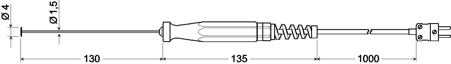 Greisinger GOF 500 Oberflächenfühler -65 bis 500 °C Fühler-Typ K