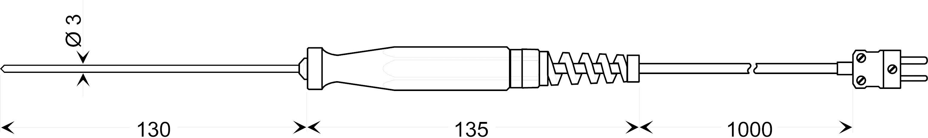 Greisinger GES 900 Einstechfühler -65 bis 1000°C Fühler-Typ K