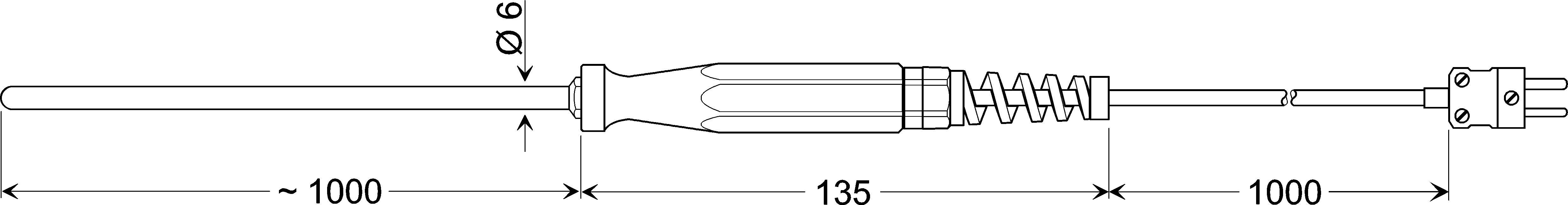 Greisinger GTF 1000 AL Tauchfühler -200 bis 1000°C Fühler-Typ K