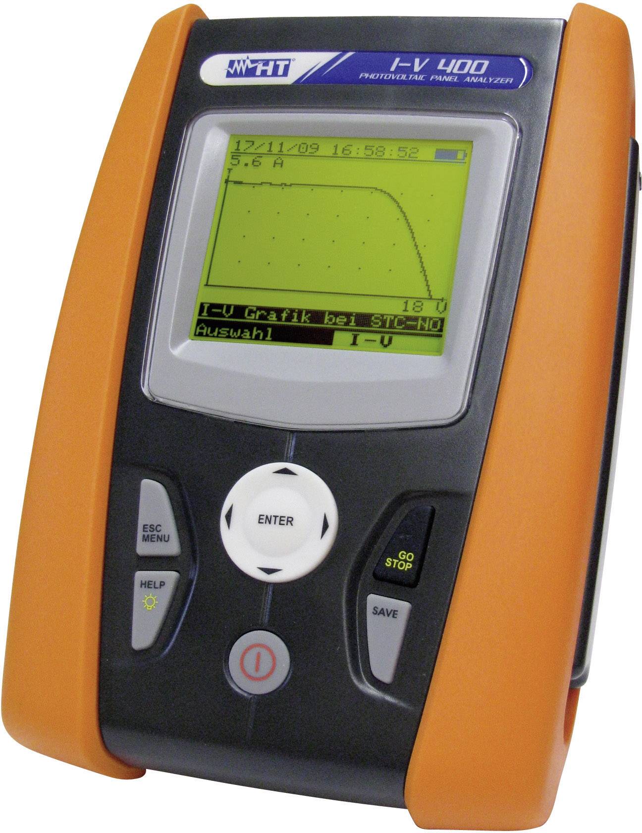 HT Instruments I-V400 Solar-Messgerät, Photovoltaik-Messgerät, Photovoltaik-Analyse Grafik-LCD, V/DC, A/DC, W, W/m²