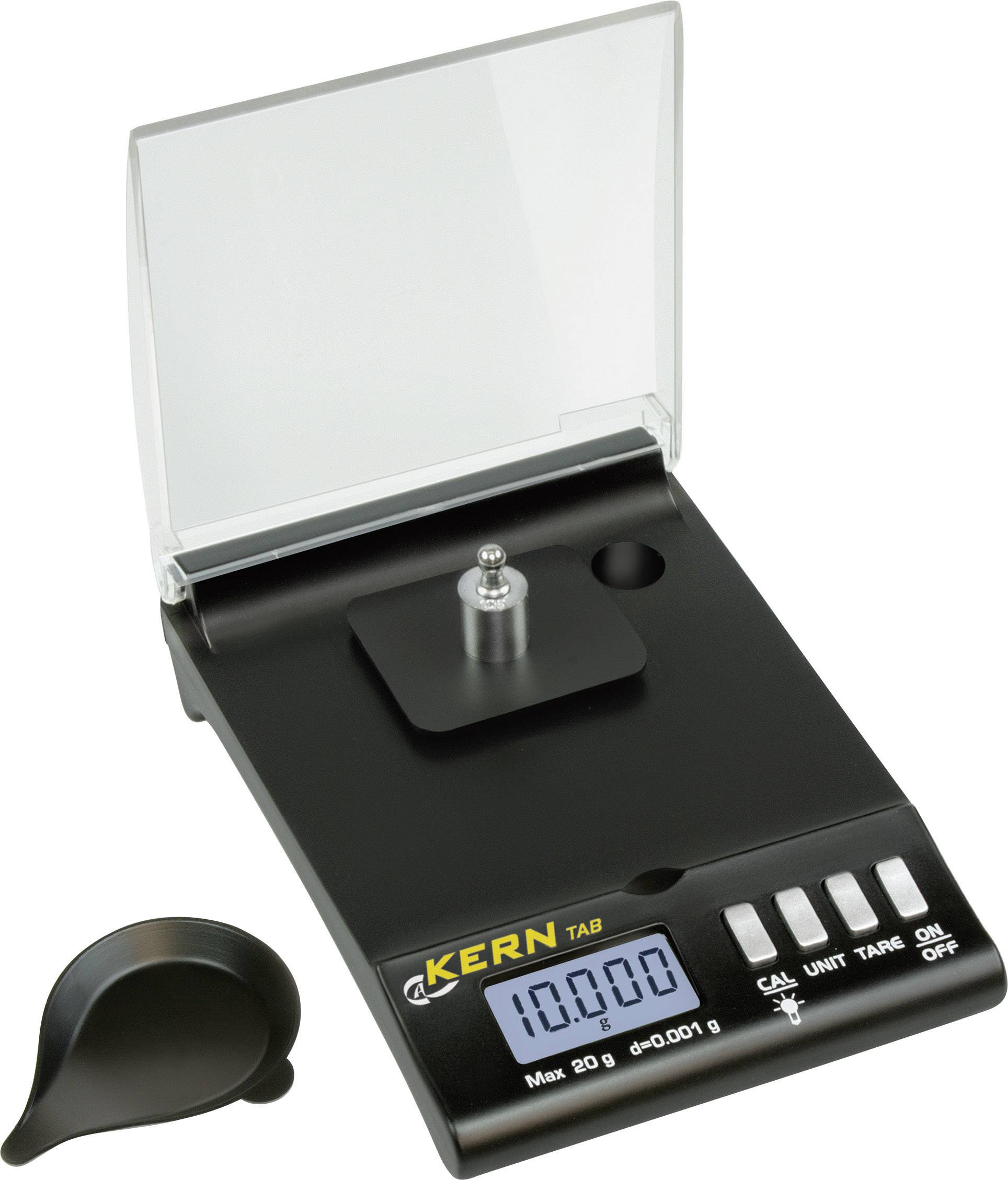 Kern TAB 20-3+C TAB 20-3+C Taschenwaage kalibriert (DAkkS-akkreditiertes Labor) Wägebereich (max.) 20g Ablesbarkeit 0.001g