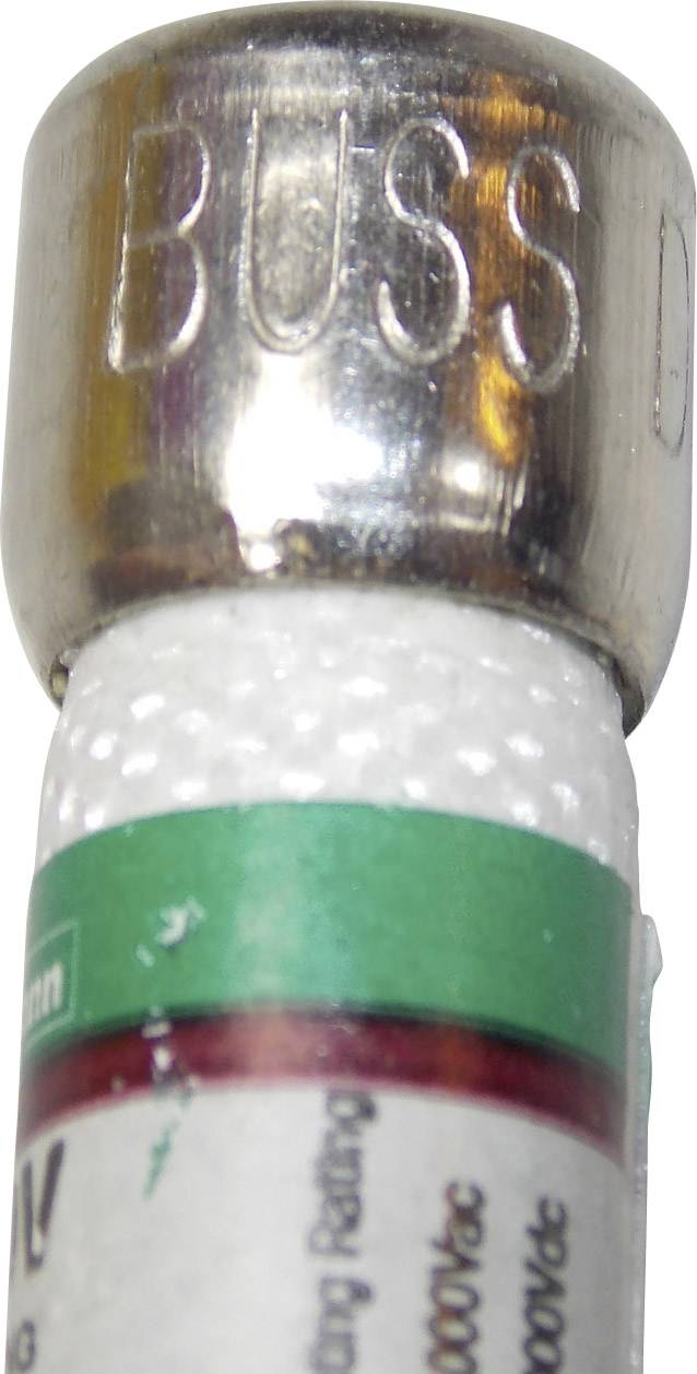 Metallsicherung mit Aufschrift 'Buss'. Hauptsächlich in elektrischen Geräten zur Überstromschutz verwendet.