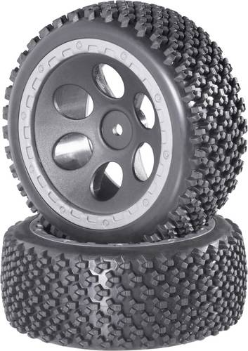 Reely 1:10 Buggy Kompletträder Rally Loch-Design Grau 2 St.