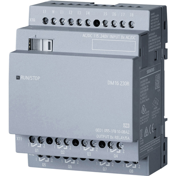 Siemens LOGO! DM16 230R 0BA2 PLC add-on module 115 V AC, 115 V DC, 230 V AC, 230 V DC