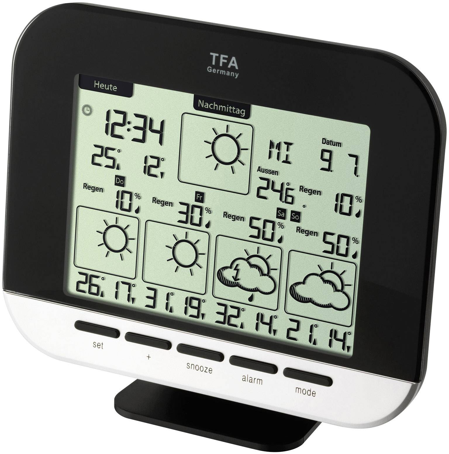 TFA Dostmann Gala 35.5055.01 Satelliten Wetterstation Vorhersage für 5 Tage