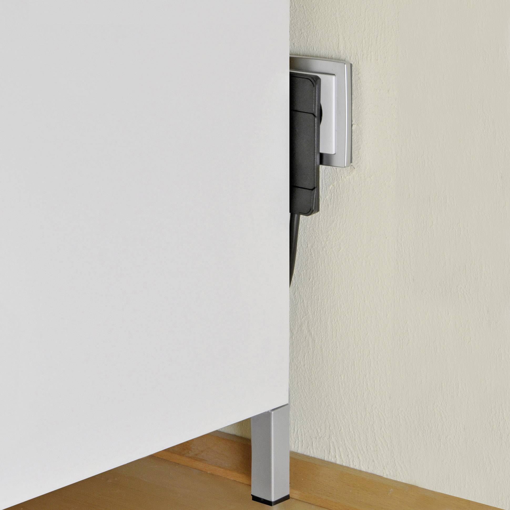 NVB 104548 Schutzkontakt-Flachstecker Kunststoff mit Aussteckhilfe 230V Schwarz IP20