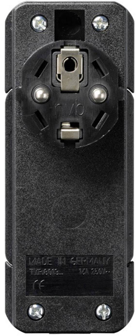 NVB 104548 Schutzkontakt-Flachstecker Kunststoff mit Aussteckhilfe 230V Schwarz IP20