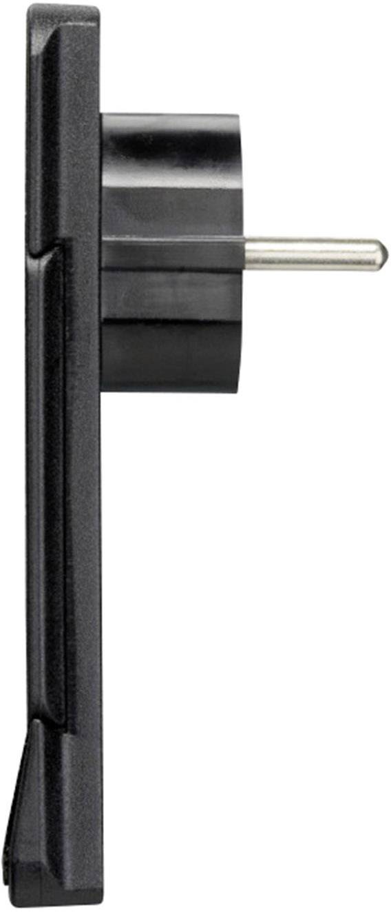 NVB 104548 Schutzkontakt-Flachstecker Kunststoff mit Aussteckhilfe 230V Schwarz IP20