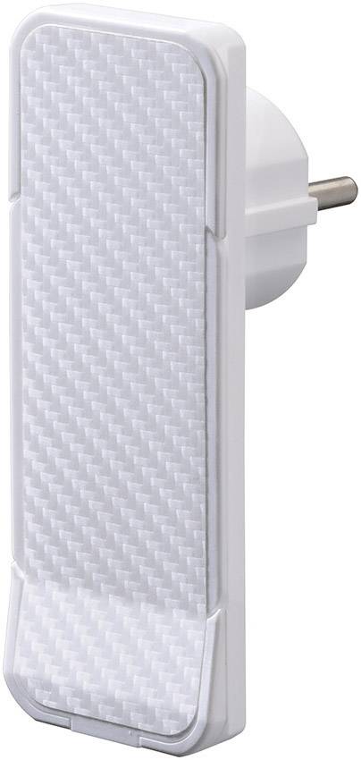 NVB 104877 Schutzkontakt-Flachstecker 230V Weiß, Carbon IP20