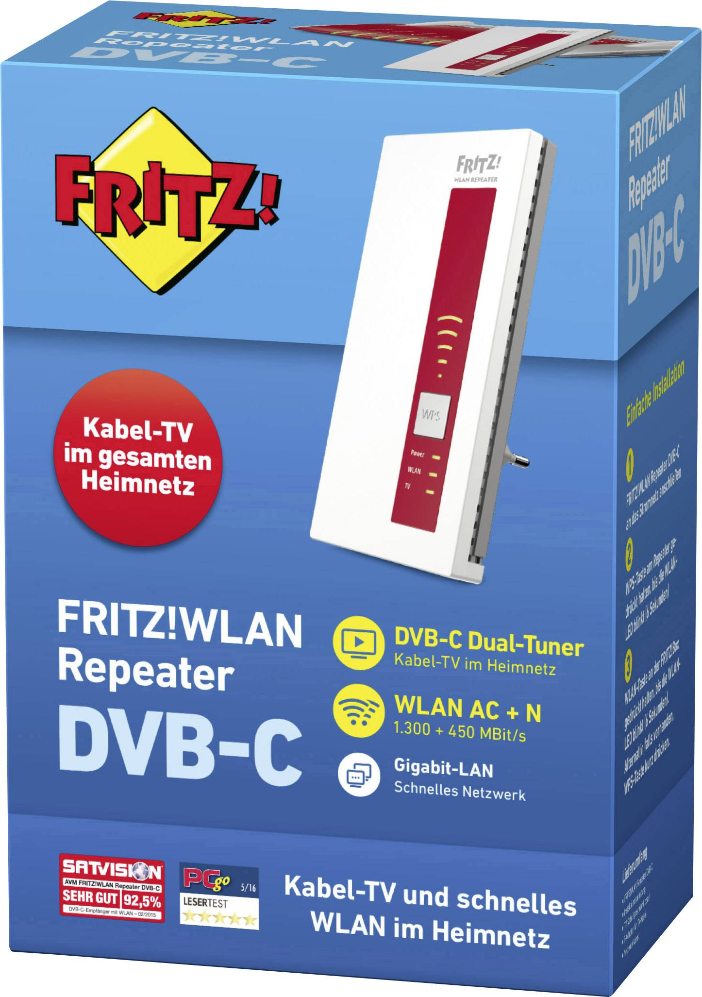 AVM WLAN Repeater FRITZ!WLAN Repeater DVB-C 20002679 1.75 GBit/s