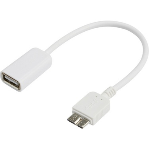 Renkforce USB 2.0 Anschlusskabel [1x USB 3.0 Stecker Micro B - 1x USB 2.0 Buchse A] 10.00cm Weiß mit OTG-Funktion