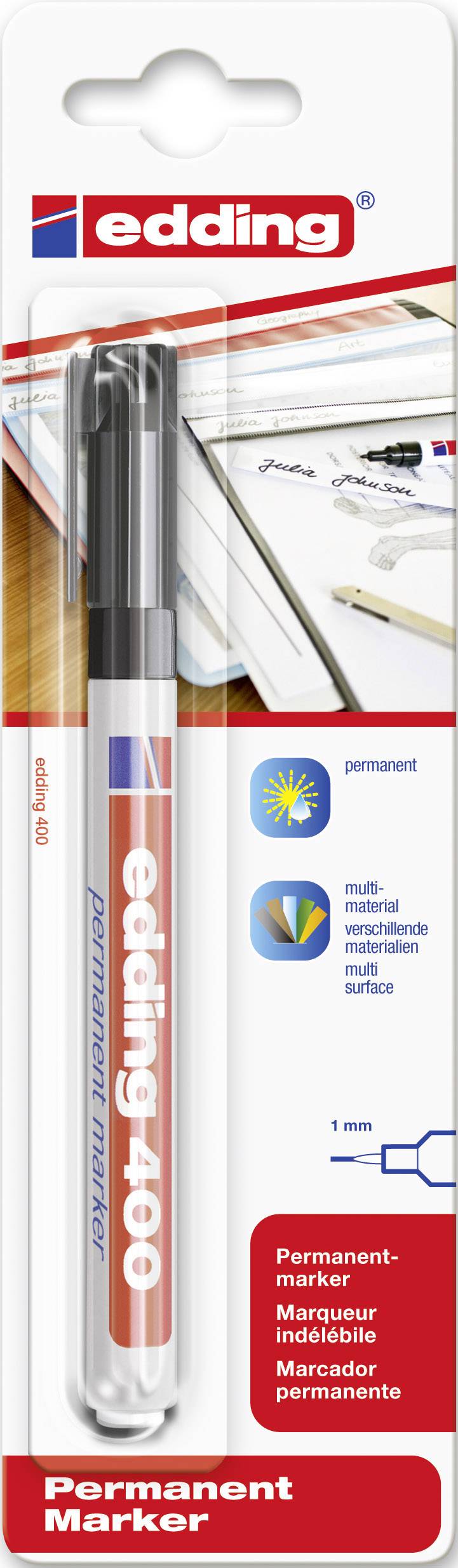 Edding 400 4-400001 Permanentmarker Schwarz wasserfest: Ja