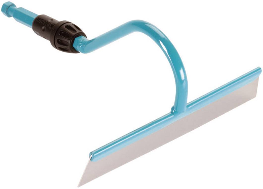 Eine blaue Gartenkralle mit einem kurzen Griff und einer scharfen Metallklinge am Ende, geeignet zum Jäten und Erde auflockern.