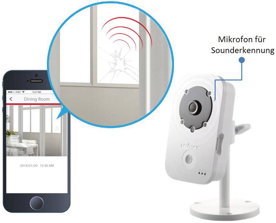 EDIMAX IC-3140W LAN, WLAN IP Überwachungskamera 1280 x 720 Pixel