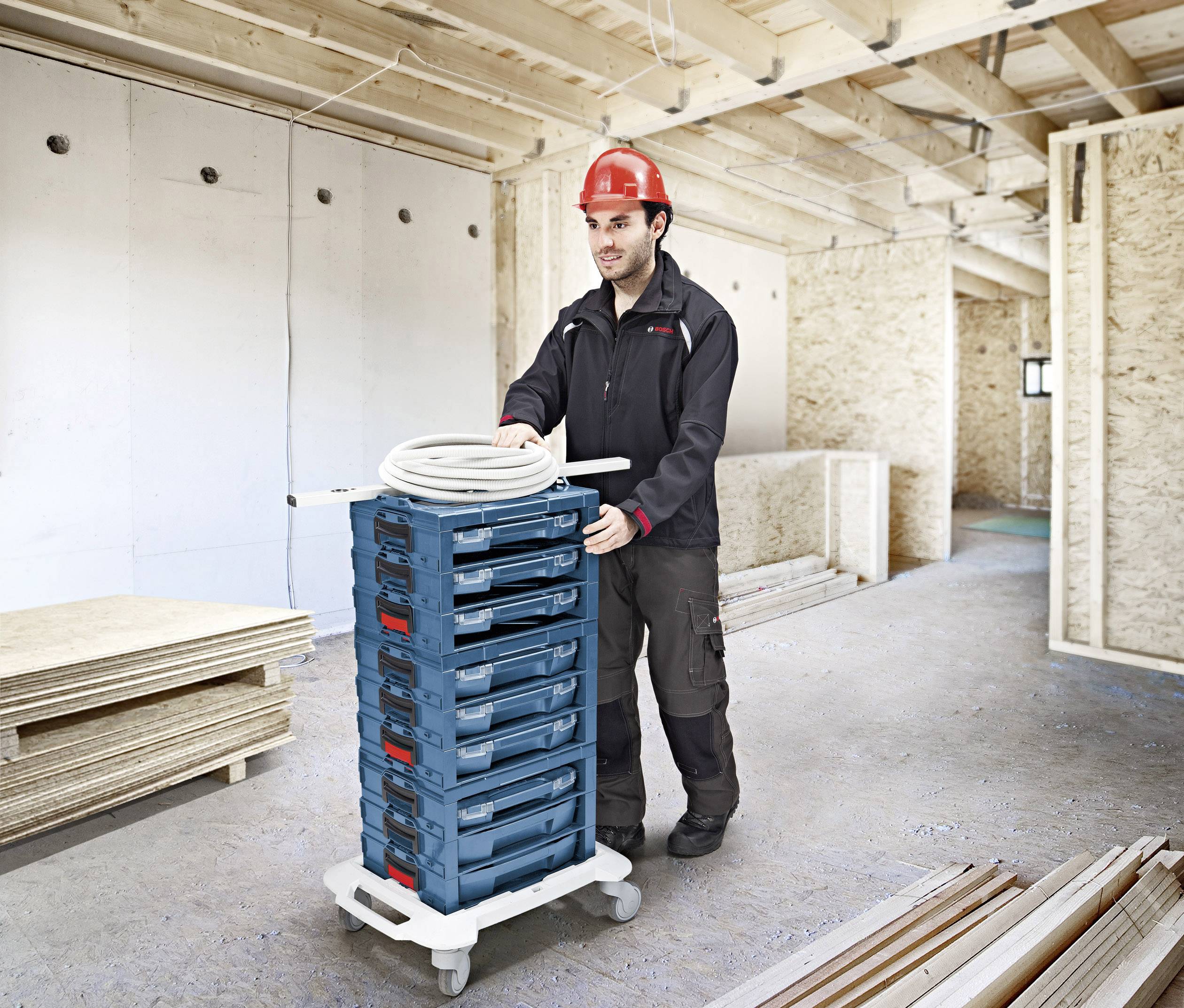 Bosch Professional 1600A001S9 L-BOXX roller Transportroller ABS Traglast (max.): 100 kg 492 mm x 646 mm x 184 mm Anzahl Lenkrollen 4