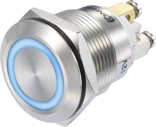 GQ19F-10E/B/12V/S Druckschalter 48 V/DC 3A 1 x Ein/(Ein) IP65 tastend 1St.