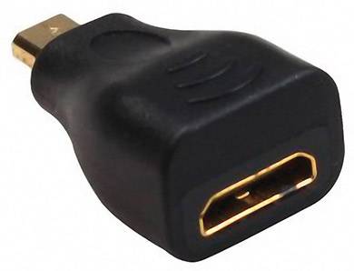 SpeaKa Professional SP-5094240 HDMI Adapter [1x HDMI-Stecker D Micro - 1x HDMI-Buchse C mini] Schwarz vergoldete Steckkontakte