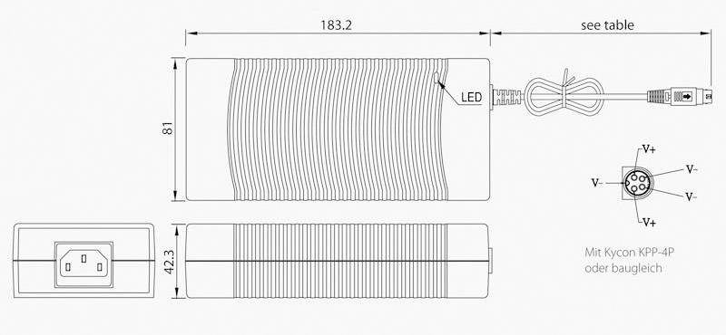 Bicker Elektronik BET-1624M Tischnetzteil, Festspannung 24 V/DC 6.6 A 160 W