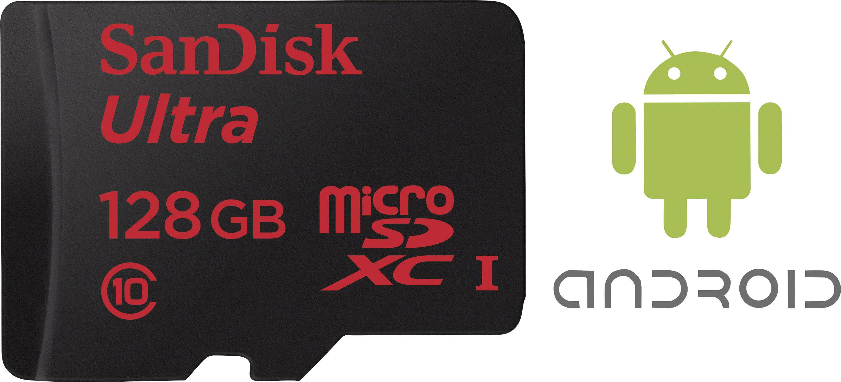 SanDisk Ultra® Android mit 80 MB/s und SanDisk Memory Zone Android App microSDXC-Karte 128 GB Class 10, UHS-I inkl. SD-Adapter, inkl. Android-Softwa