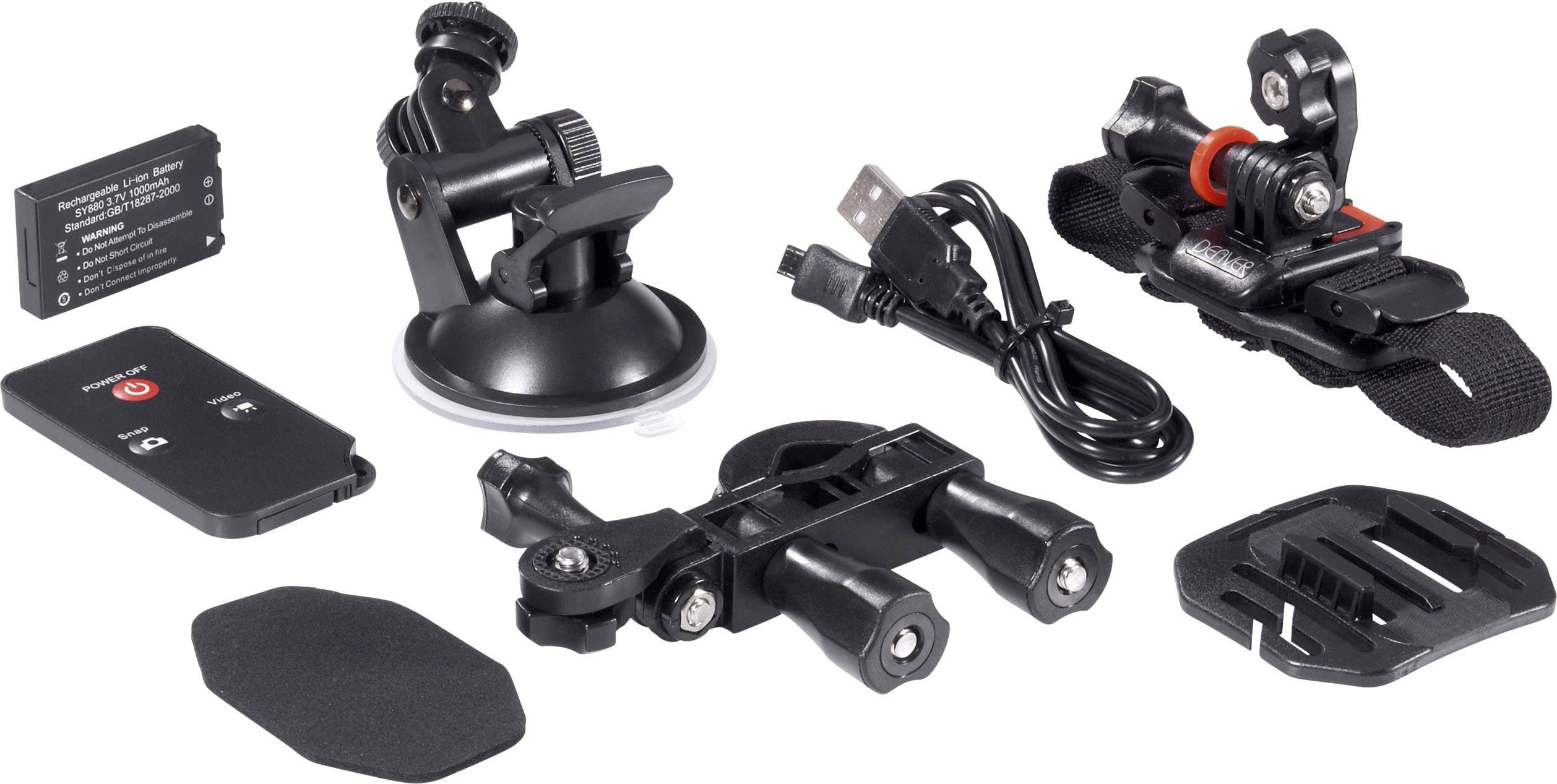 Denver AC-5000 W Action Cam Webcam, Wasserfest, Stoßfest, Staubgeschützt, Full-HD, WLAN