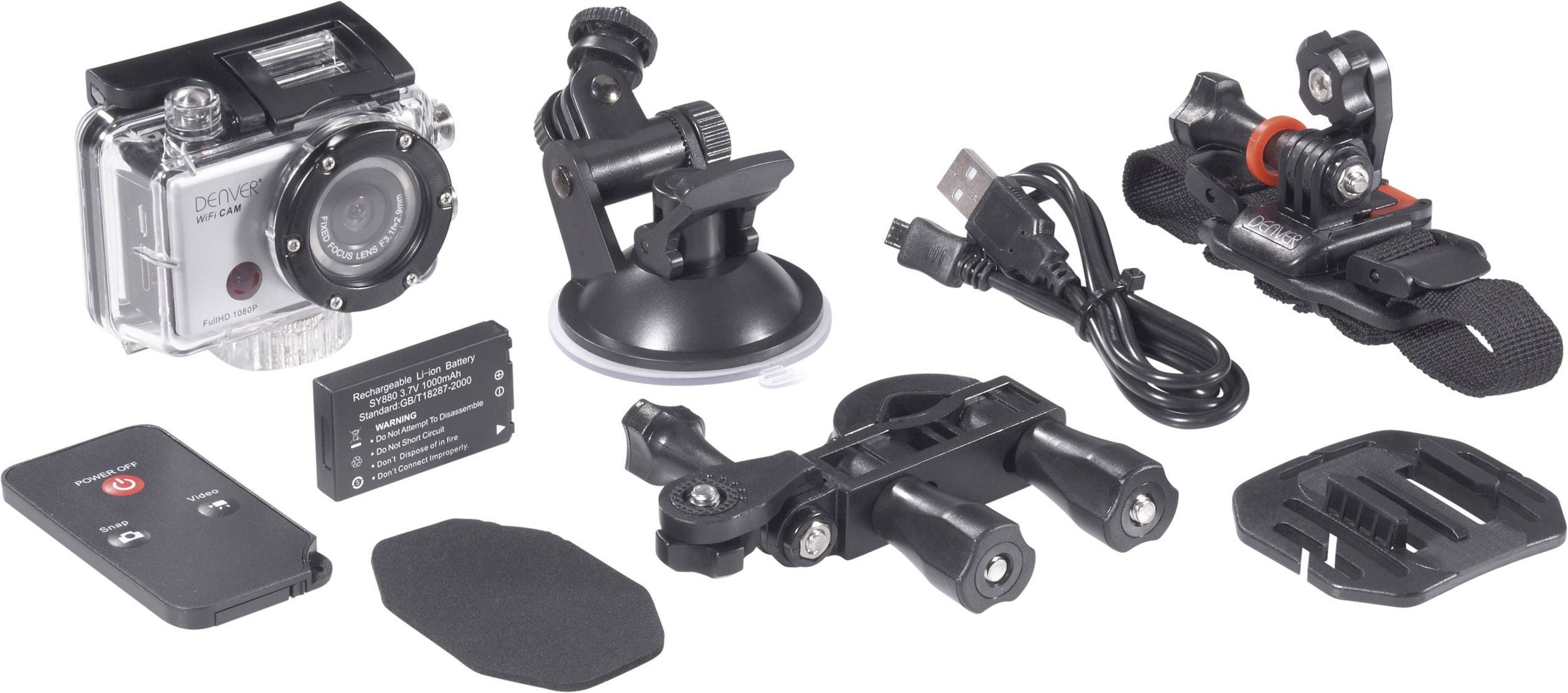 Denver AC-5000 W Action Cam Webcam, Wasserfest, Stoßfest, Staubgeschützt, Full-HD, WLAN