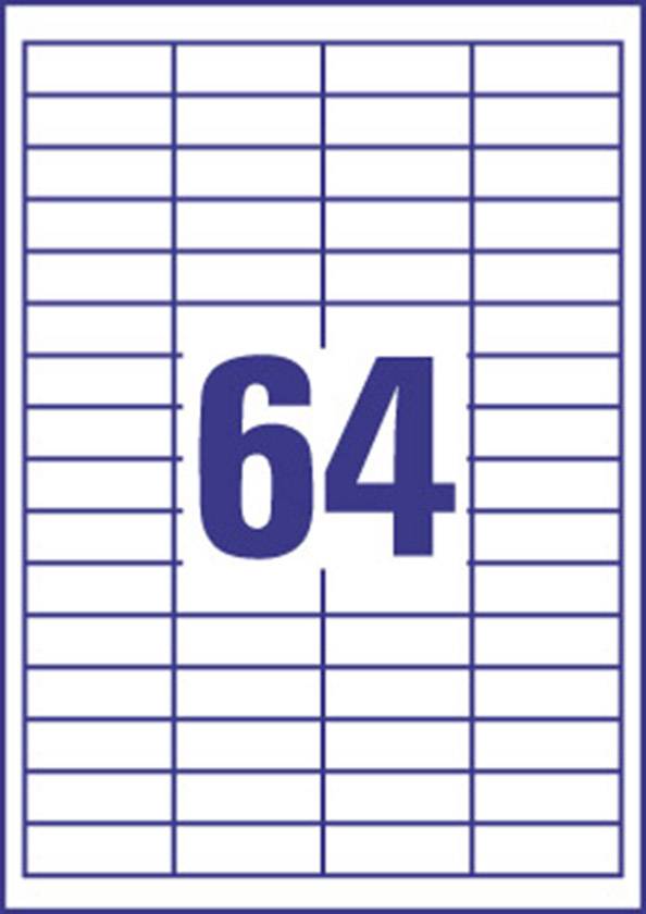 Europe 100 ELA050 Universal-Etiketten 48.5 x 19.9 mm Papier Weiß 6400 St. Permanent haftend Tintenstrahldrucker, Laserdrucker, Farblaserdrucker