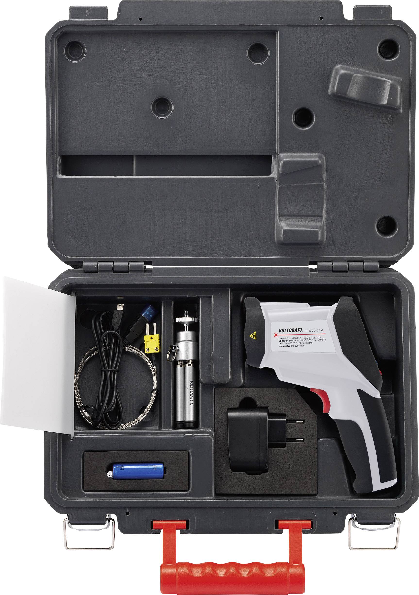 VOLTCRAFT IR-1600 CAM Infrarot-Thermometer Optik 50:1 -50 - +1600°C Pyrometer, Echtbildanzeige