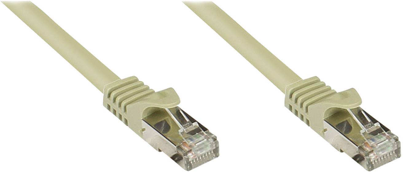 Good Connections 8070R-003 RJ45 S/FTP 0.25 m Grau Flammwidrig, mit Rastnasenschutz 1 St.