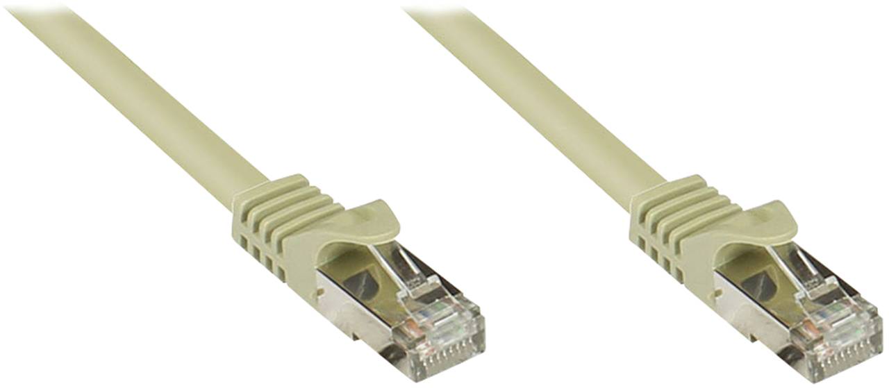 Good Connections® RJ45 Patchkabel mit Cat. 7 Rohkabel und Rastnasenschutz (RNS®), S/FTP, PiMF, 500MHz, grau, 5m
