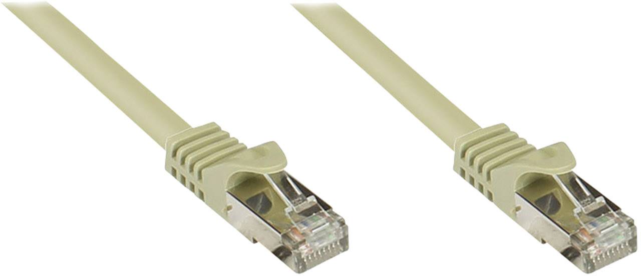 Good Connections® RJ45 Patchkabel mit Cat. 7 Rohkabel und Rastnasenschutz (RNS®), S/FTP, PiMF, 500MHz, grau, 25m
