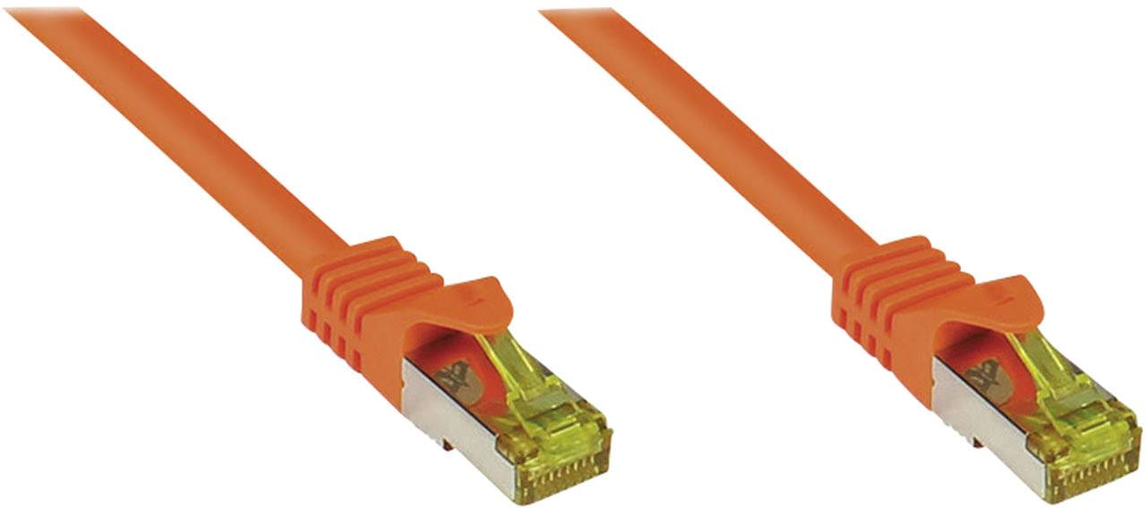 Good Connections 8070R-250O RJ45 S/FTP 25.00 m Orange Flammwidrig, mit Rastnasenschutz 1 St.