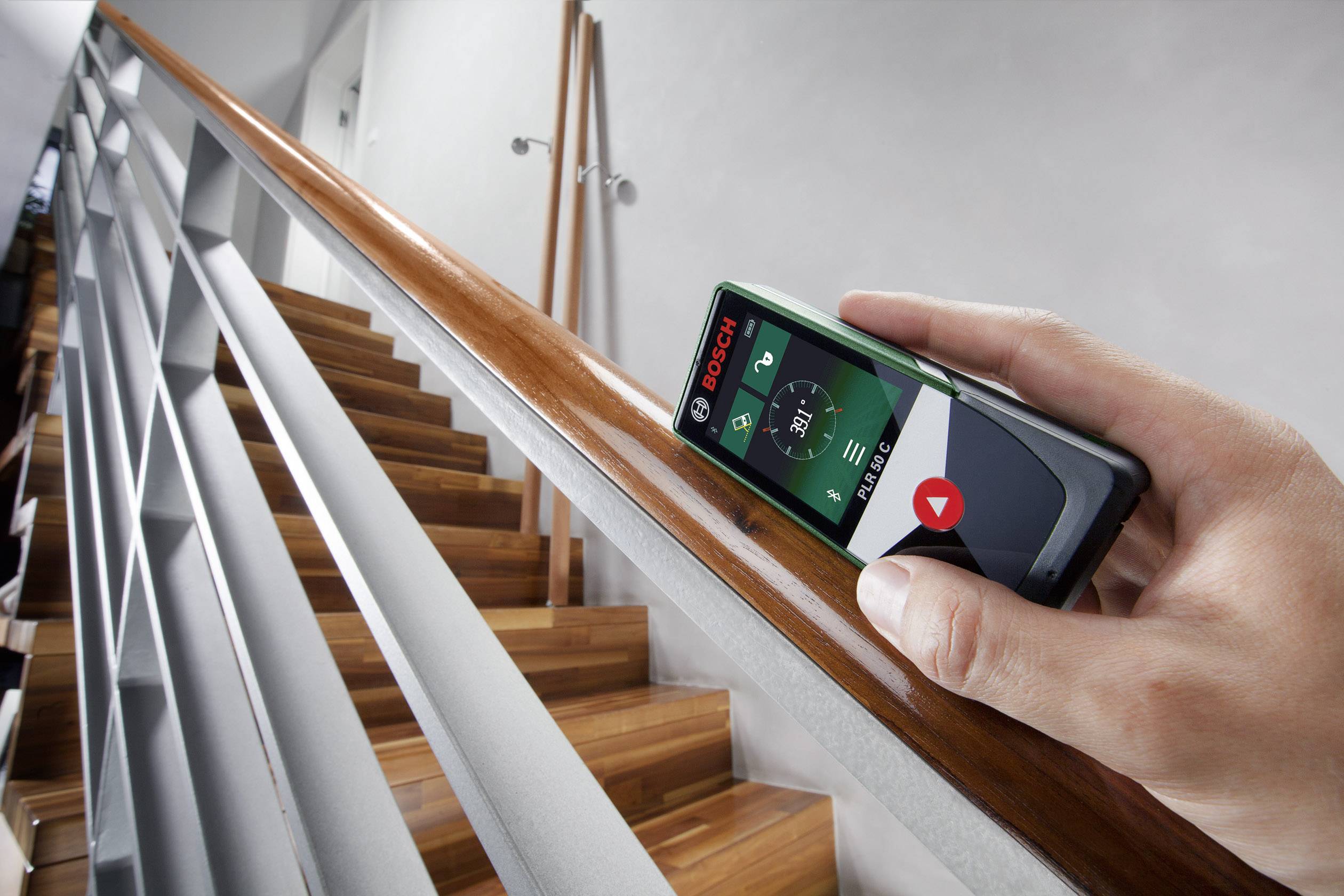 Bosch Home and Garden PLR 50 C Laser-Entfernungsmesser Touchscreen, Bluetooth, Dokumentations-App 50 m