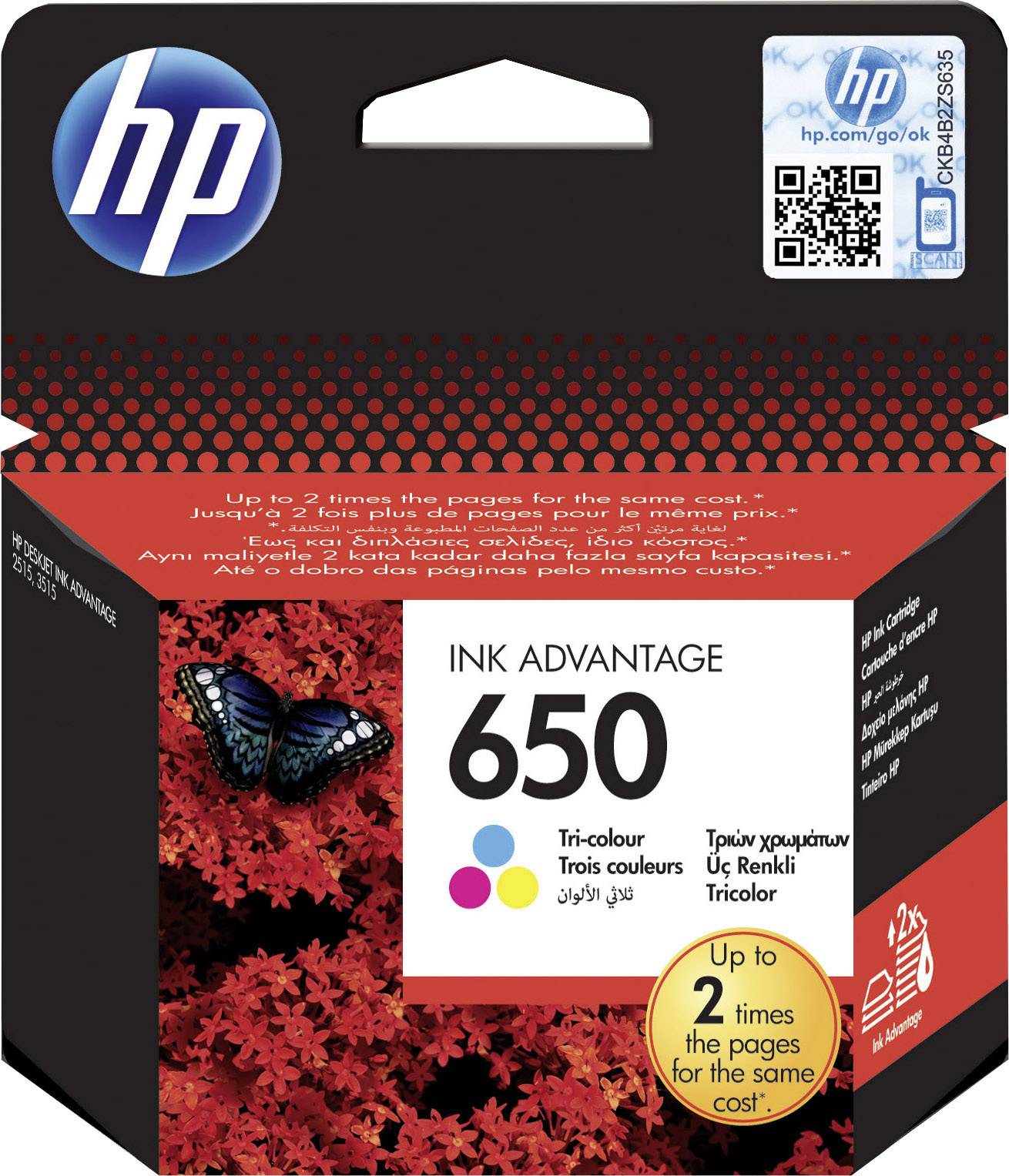HP Druckerpatrone 650 Original Cyan, Magenta, Gelb