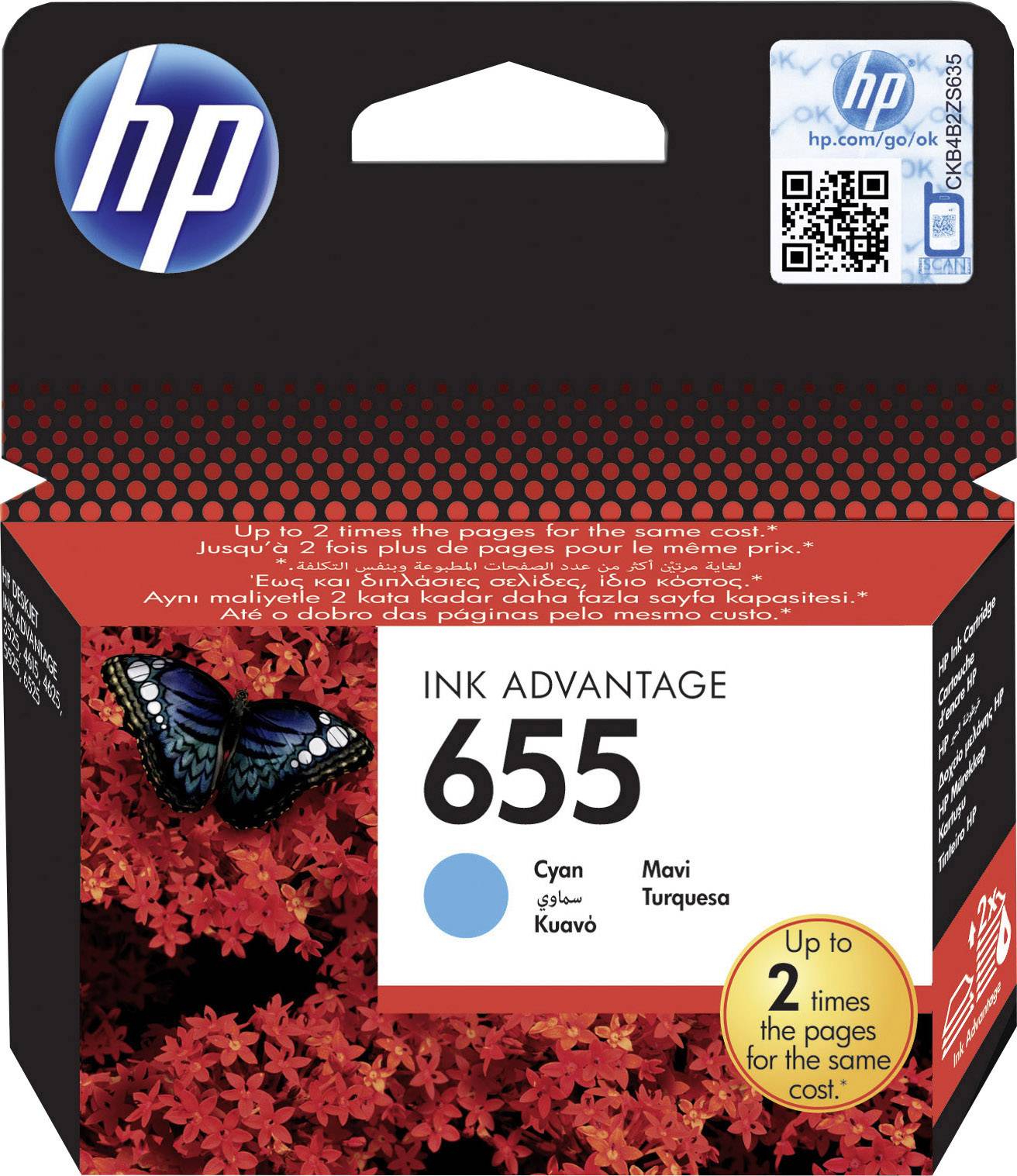 HP Druckerpatrone 655 Original Cyan CZ110AE