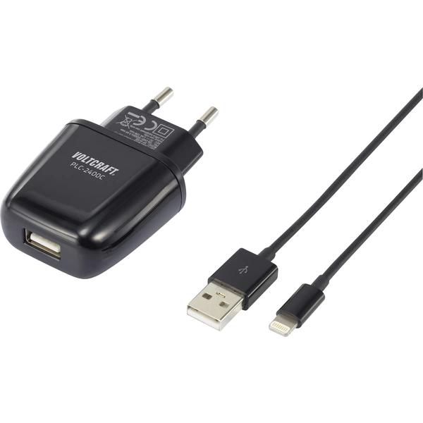 VOLTCRAFT PLC-2400C PLC-2400C iPad/iPhone/iPod Ladegerät Steckdose Ausgangsstrom (max.) 2400mA 1 x USB, Apple Lightning-Stecker VOLTCRAFT PLC-2400C PLC-2400C iPad/iPhone/iPod Ladegerät Steckdose Ausgangsstrom (max.) 2400mA 1 x USB, Apple Lightning-Stecker