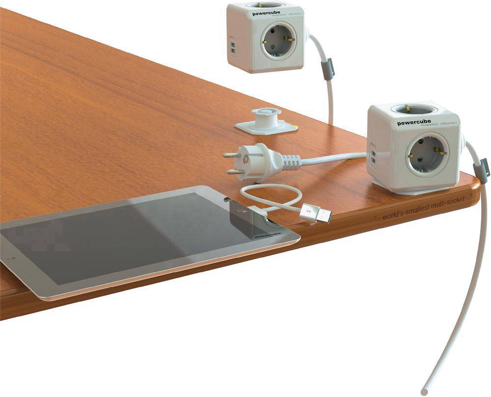 Segula 50456 Steckdosenwürfel 4fach Weiß, Grau Schutzkontakt 1 St.