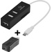 Renkforce 3 Port USB 2.0 OTG-Hub mit SD-Kartenleser + micro-B-USB zu mini-USB Adapter