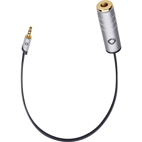 Oehlbach iJack AD 63/35 Klinke Audio Adapter [1x Klinkenstecker 3.5mm - 1x Klinkenbuchse 6.35 mm] Gold